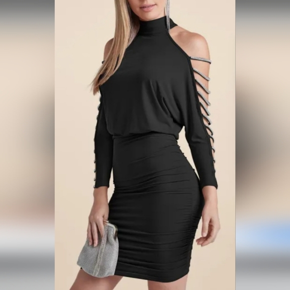 🔥 NEW Gorgeous Rhinestone Bodycon Dress - Picture 2 of 7